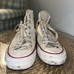 Converse Canvas Sneakers - Off-White and Red